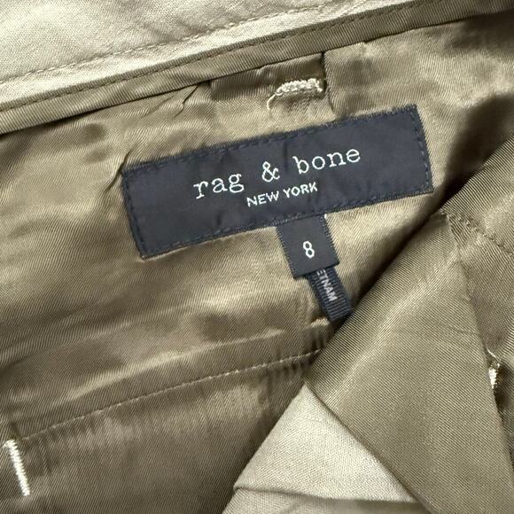 Rag & Bone Ivy Linen Blend Culotte Wide Leg Pants Sage Green Sz 8 Old Money - Picture 4 of 8